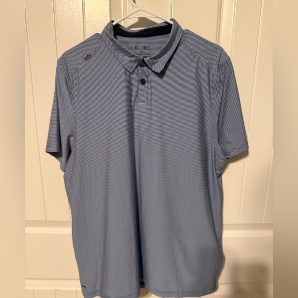 RHONE Commuter Blue and White Striped Button-Down Shirt